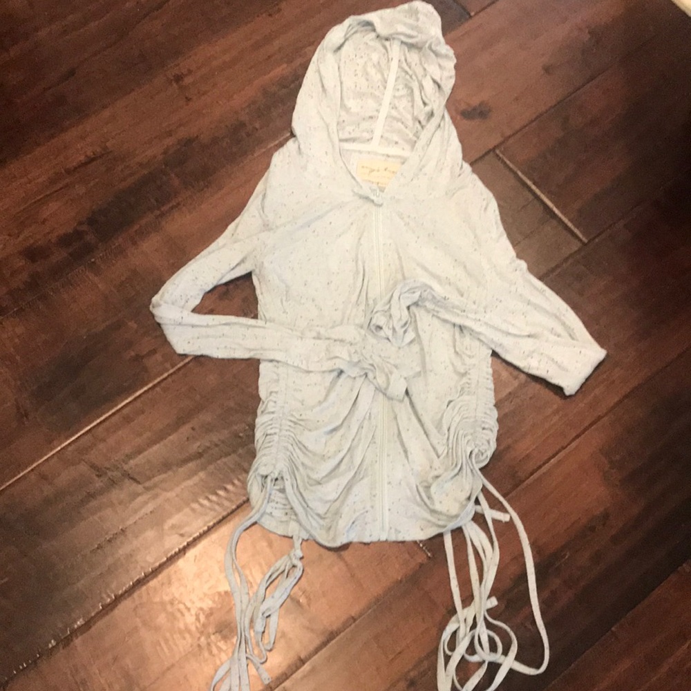 Evy’s Tree hoodie cardigan XS blue marled cardigan